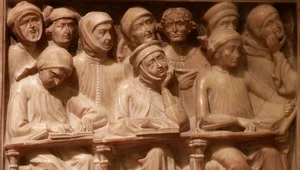 Miniatura: Średniowieczni żacy z nożami