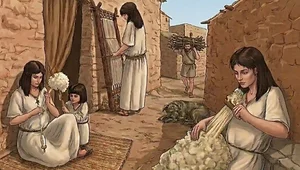 Miniatura: Warsztat tkacki sprzed 3500 lat....